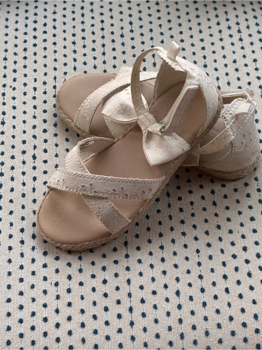OshKosh B'gosh Cream Lace Bow Sandals for Girls